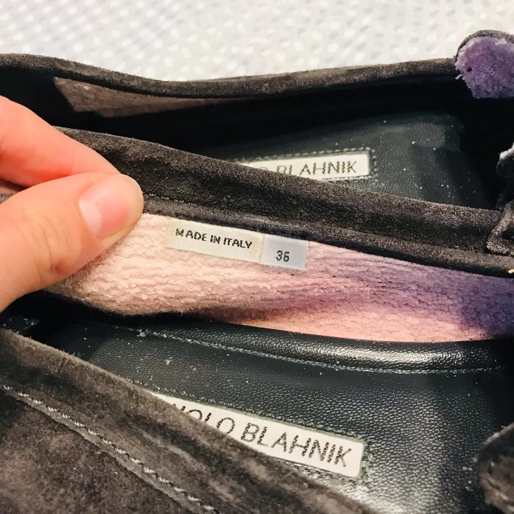 Manolo blahnik Suede‎ Driver Loafer Gray/Pink